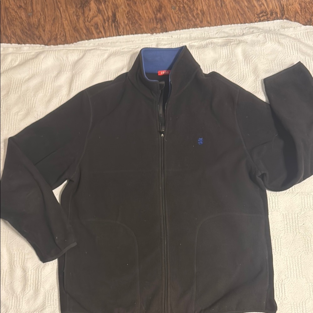Izod Black and Blue Zip Up Jacket with Classic Design
